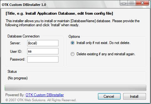 OTK Custom dbInstaller