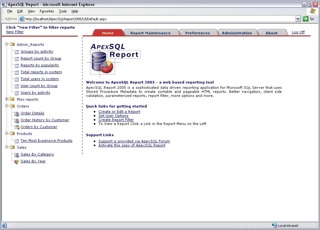Apex SQL Report