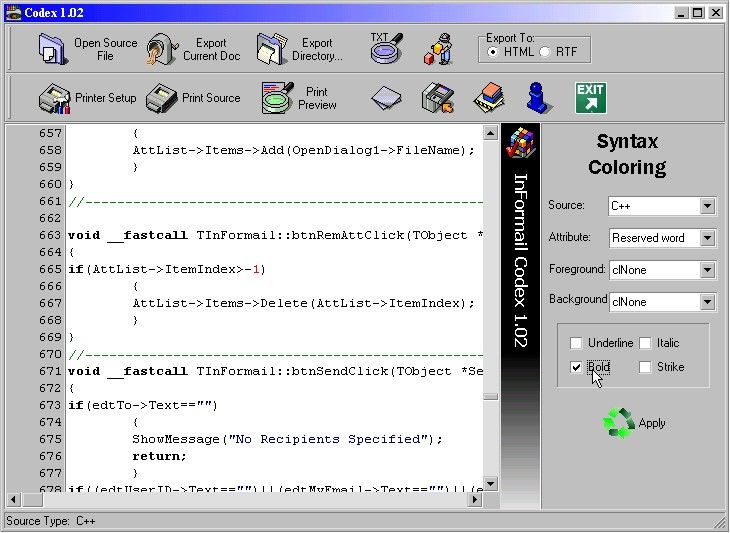 Codex 1.02 by The InFormail Team- Software Download