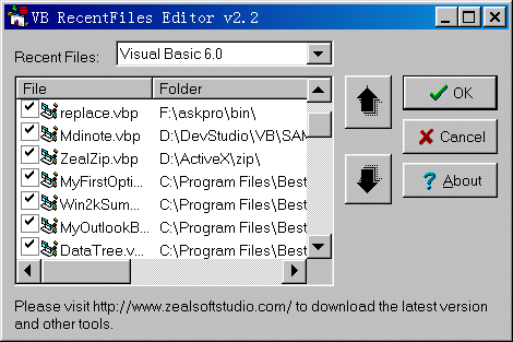 VB RecentFiles Editor 2.2 by Zeal SoftStudio- Software Download