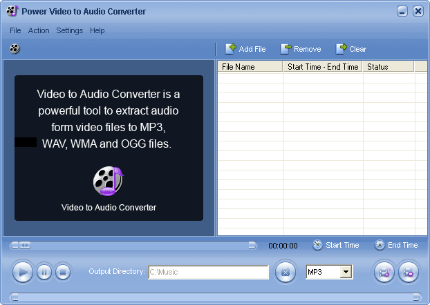 Power Video to Audio Converter