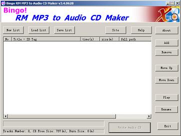 Bingo! RM MP3 to Audio CD Maker