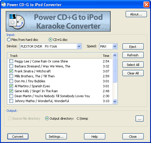 Power CD+G to iPod Karaoke Converter 1.0.23