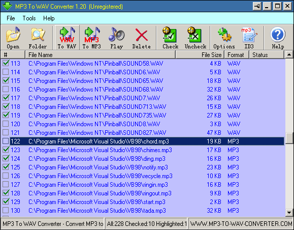 Ace MP3 To WAV Converter