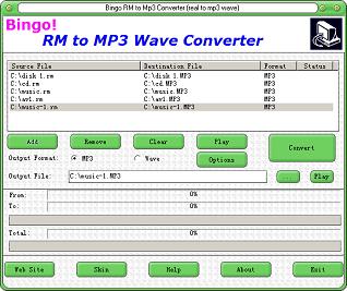 Bingo RM to MP3 Wave Converter