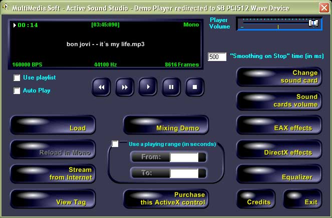Active MP3&WAV Player 1.0Misc & Plug-ins by MultiMedia Soft - Software Free Download