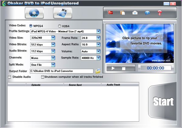 Okoker DVD to iPod Converter