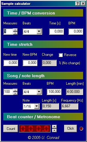 SampleCalc 1.41Misc & Plug-ins by UCSoft - Software Free Download