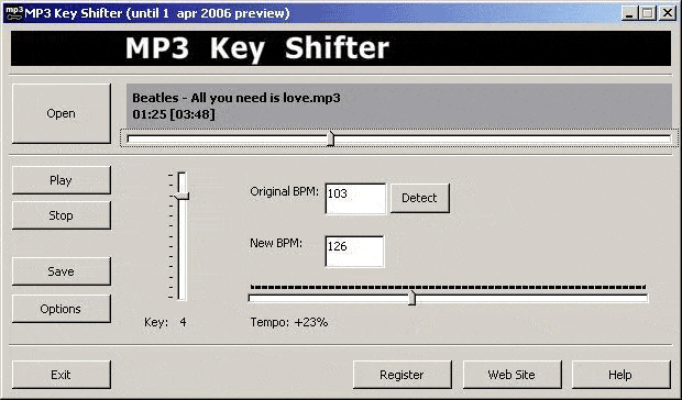 MP3 Key shifter