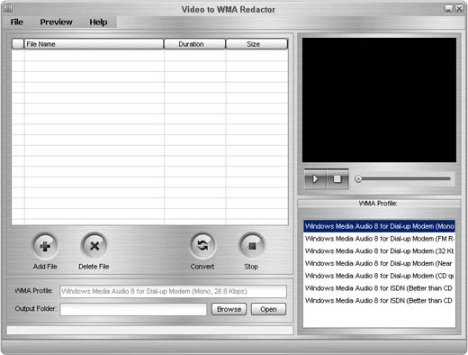 Video to WMA Redactor