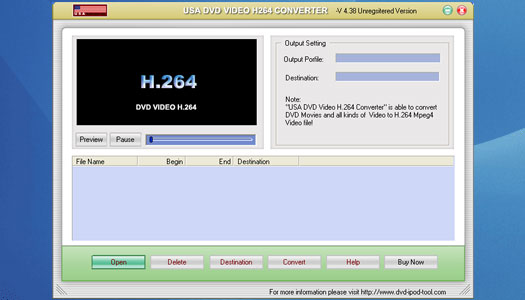 USAsoft DIVX to H.264 Converter