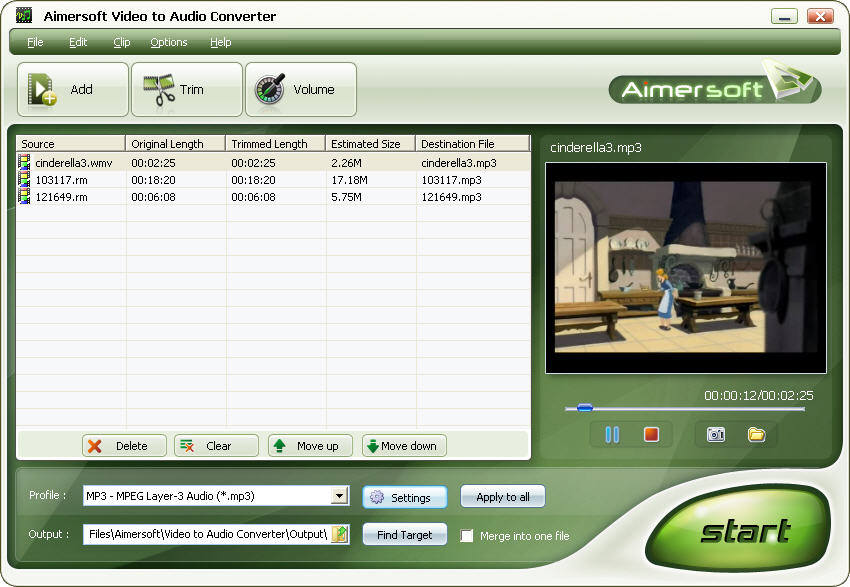 Aimersoft Video to Audio Converter SE