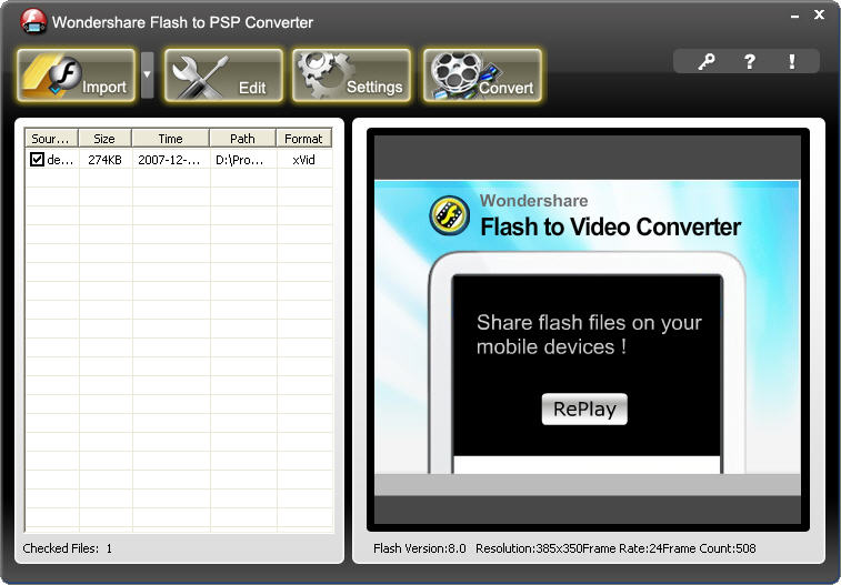 Wondershare Flash to PSP Converter