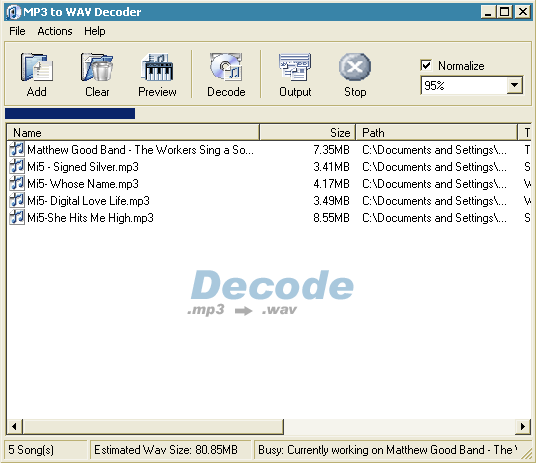 MP3 to WAV Decoder