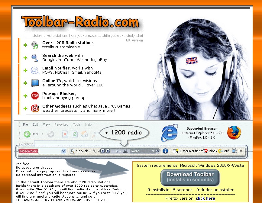 Toolbar-Radio.com UK version