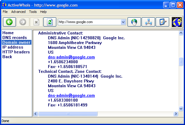 Active Whois Browser