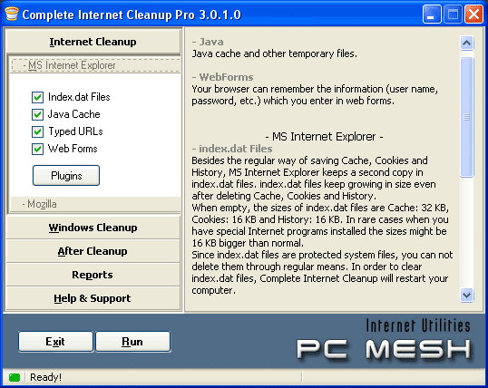 PCMesh Internet Cleanup Lite