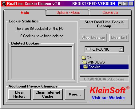 RealTime Cookie Cleaner 2.0Browsing Tools by KleinSoft - Software Free Download