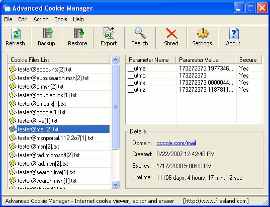 Advanced Cookie Manager