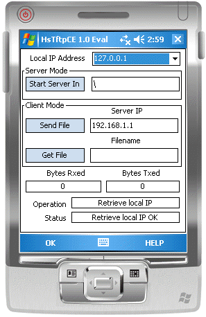 HsTftpCE TFTP Client Server for Pocket PC
