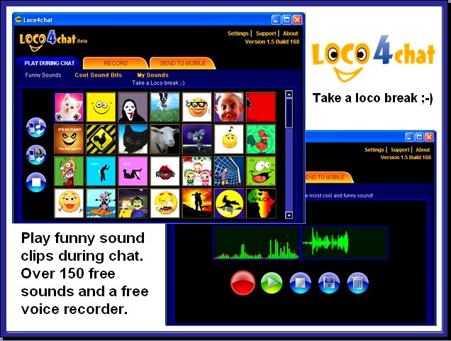 Loco4chat, funny sound clips for chat.