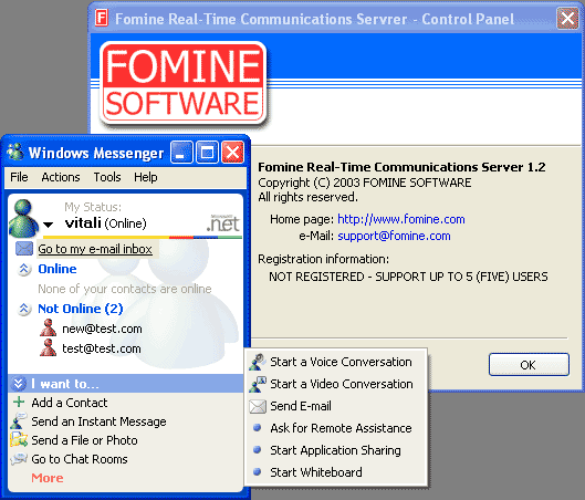 Fomine RealTime Communications Server