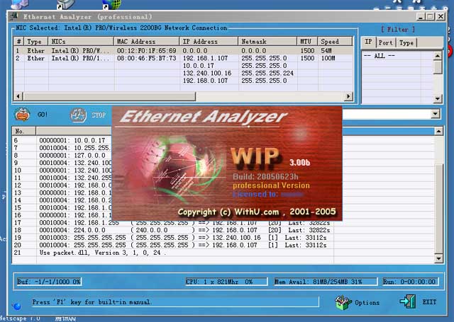 WIP Ethernet Analyzer 1.71Communication by soft.withu.com - Software Free Download