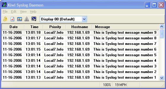 Info local. Kiwi Syslog. Syslog демон. Kiwi Syslog Server 9. Журнал Syslog используется.