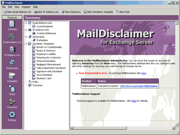 MailDisclaimer for Exchange Server