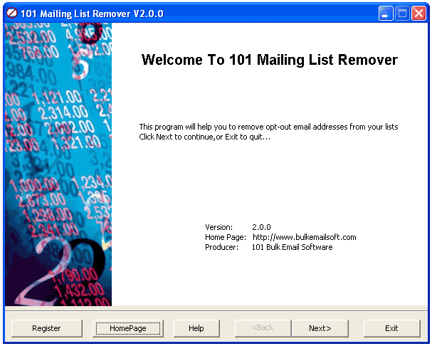 101 Mailing List Remover 2.0E-Mail by 101 Internet Marketing Software - Software Free Download