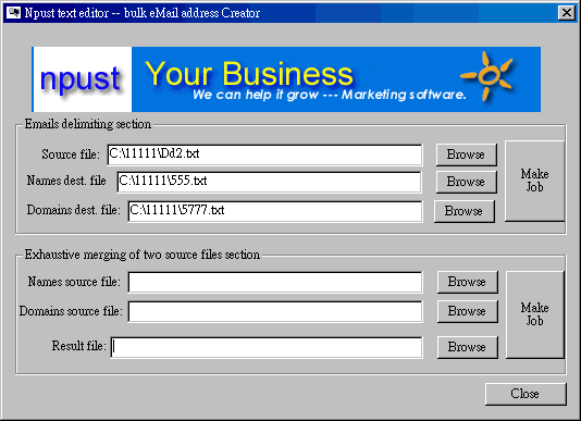 Npust bulk eMail address Creator 6.0E-Mail by NPUST SOFTWARE - Software Free Download