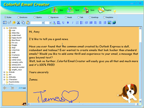 Colorful Email Creator