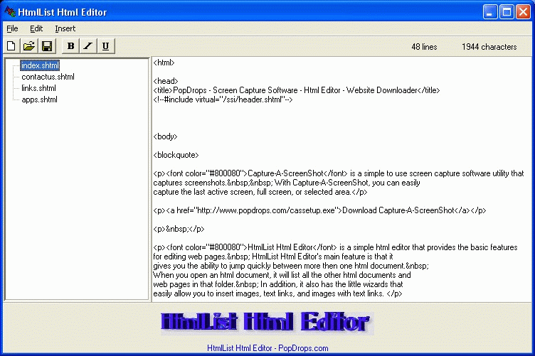 HtmlList Html Editor