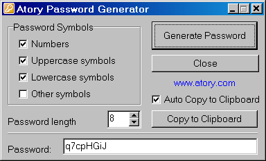 Atory Password Generator