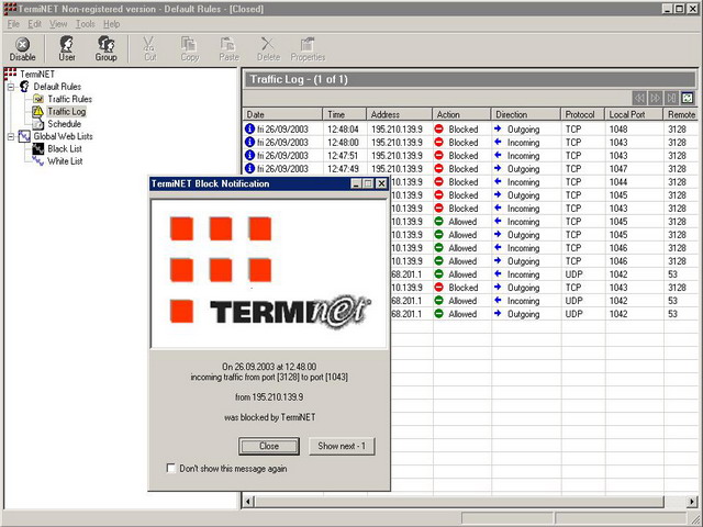 TermiNET Personal Firewall 2.8.11