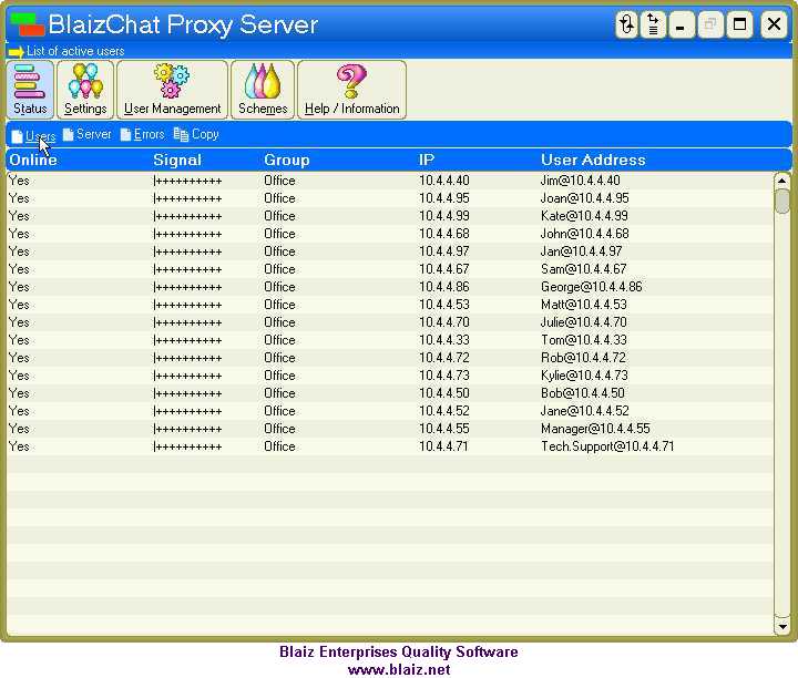 BlaizChat Proxy Server by Blaiz Enterprises