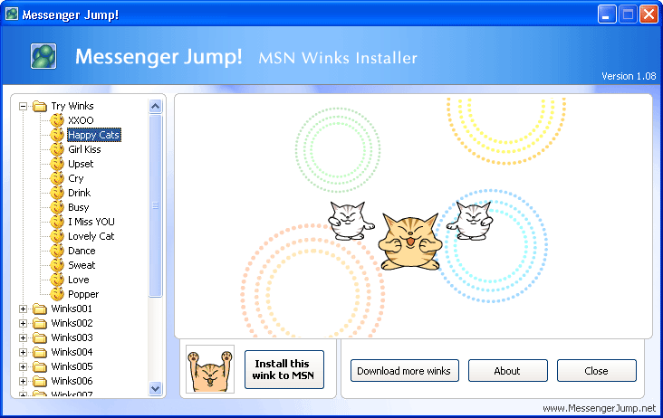 Messenger Jump! MSN Winks Installer