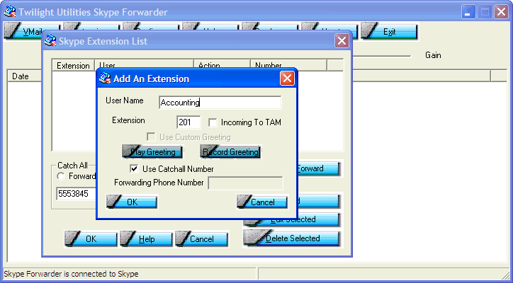 Twilight Utilities Skype Forwarder