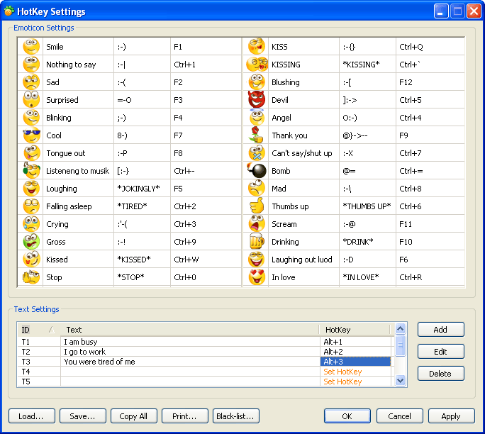 ICQ Emotion HotKey