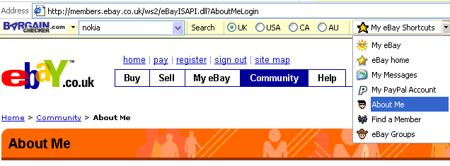 bargainchecker.co.uk misspell eBay search Toolbar