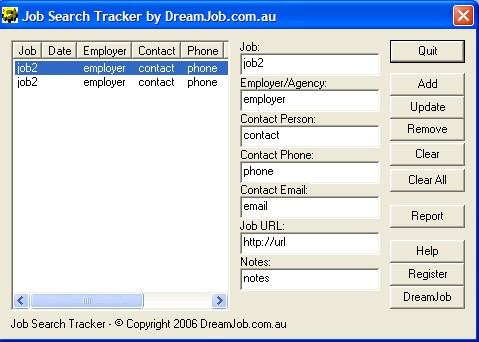 DreamJob.com.au Job Search Tracker
