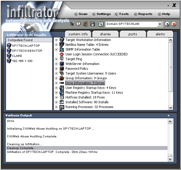 Infiltrator Network Security Scanner