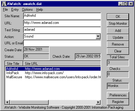 AWatch 1.01Server Tools by Information Packaging - Software Free Download