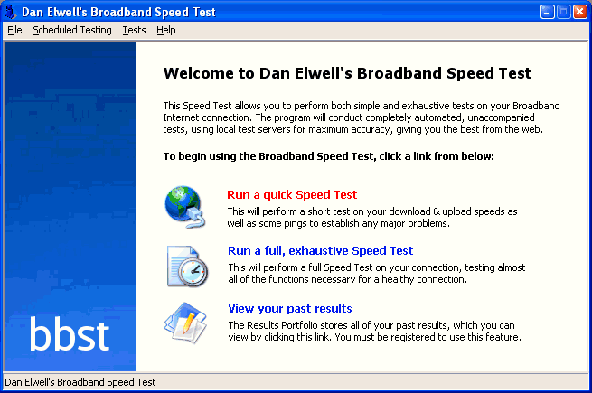Dan Elwell's Broadband Speed Test