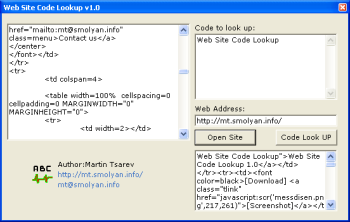 Web Site Code Lookup