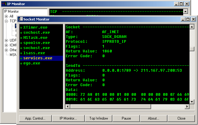 IP & Socket Monitor