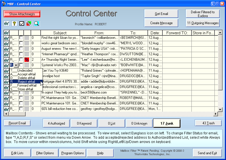 Spam-Filter-Mailbox Filter