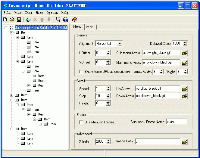 Javascript Menu Builder PLATINUM 2006