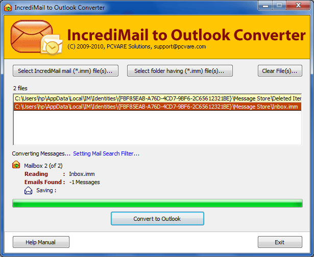 Export IncrediMail to PST
