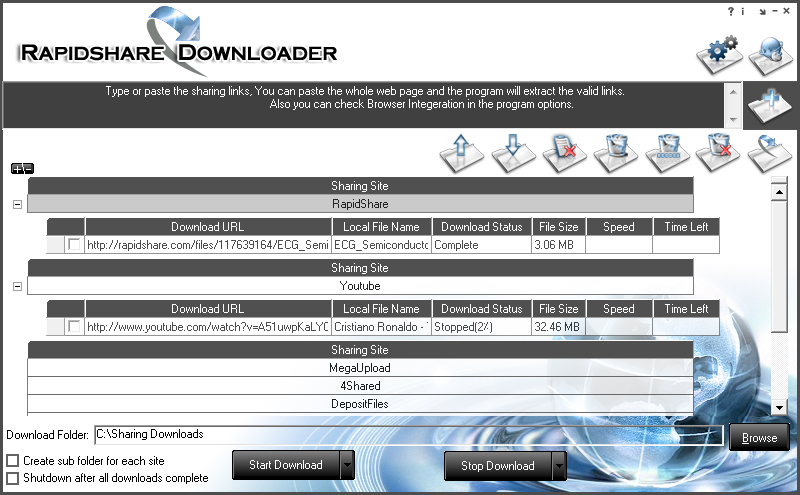 SCB Free Rapidshare Downloader